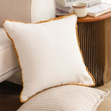 SOGA 45cm Warm Wood Tone & Apricot Shell Edged Square Throw Pillow FRENCHCUSHION234