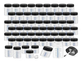 60 Pcs Touch Up Paint Bottles with Applicator Brush and Lids 2 Oz and 1 Oz Liquid Capacity Plastic V1192-AZ-W-28816