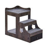 Pet Bunk Bed with Stairs Dog/Cat Window Perch with Storage Indoor Gray V952-SXPSCWSCCHSX8A3BCV0