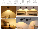 3-Pack Rechargeable LED Wall Spotlight for Art Wireless Motion Sensor Picture Light with Remote, 3 V1107-CS-QBSD3H