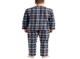 Mens Flannelette Pyjama Set Sleepwear Soft 100% Cotton PJs Two Piece - Navy/Red Check - S V563-JSPJ4-90-S