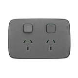 Iconic - Skin ONLY - 2 Switches & 2 Sockets - Ash Grey V1202-V1-CLIE3025CAG