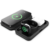 Cygnett MagTravel 15W 3-in-1 Wireless Charger - BlacK ,MagSafe & Qi2 Compatible,1M V1202-V2-MPA-CY4530WIRDE