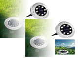 8-Pack Solar Ground Lights - Waterproof In-Ground Landscape Lighting for Pathway, Yard, Deck, Patio V1366-AZ2-W-16400