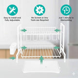 CARLA HOME Dish Drying Rack 2-Tier Kitchen Drainer with Drainboard V178-36256