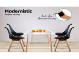Artiss Dining Chairs Set of 4 Leather Plastic DSW Replica Wooden Black BA-BB-DSW-PU-BKX4