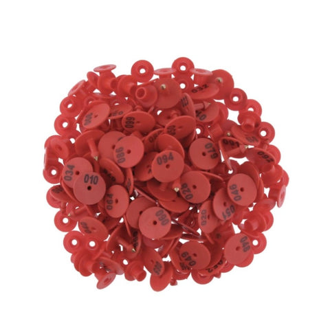 1-100 Cattle Number Ear Tag Set - Round Red Pig Sheep Goat Livestock Label V238-SUPDZ-39973714853968