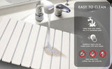 30x40cm Foldable Marble Pattern Kitchen Dish Drainer - Ultra-Absorbent Natural Stone Mat, V888-ELOSUNG42995