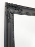 French Provincial Ornate Mirror - BLACK - X Large 100cm x 190cm V292-MIRR-FRN003