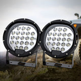 Giantz Pair LED Driving Lights 7 Inch Flood Spot Lights Car Truck SUV 12V 24V CAR-DL-LED-RO-7-SET-BK