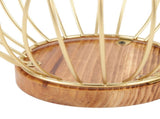 Coffee Pod Holder Basket with Wooden Base Wrought Iron Metal Wire Coffee Capsule Holder for Home V1294-YM0901-3118240263511