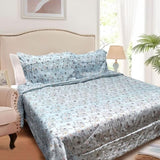 Hotel Living 3 Pce Light Weight Comforter Set Queen/King Corbett Floral Blue V442-ATX-COMFORTER-CORBETTC7-BLUE-QS