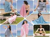 6 Pack Oversized Turkish Beach Towels, Quick-Dry Sand-Free Towels for Swimming, Bath, Camping, V1189-LC-AMZ-00279