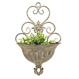 Classic Hanging Wall Planter w Fleur-De-Lis 41cm V637-37076PLN