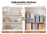 Artiss Buffet Sideboard Cabinets X2 180cm Hutch Storage Kitchen Clear Door White FUR-C-GLASS-SID180-WH-ABCX2
