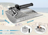 Sand Scoop 304 Stainless Steel Beach Metal Detector Scoop with Detachable Handle Sturdy Digging V1366-AZ2-W-15590