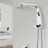WELS 8" Rain Shower Head Set Square Dual Heads Faucet High Pressure Hand Held V63-828021