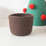 Christmas-themed cotton yarn woven storage basket, Christmas tree-shaped desktop storage box with V1265-AU-043-HONG