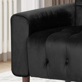 Lewisham Black Tufted Velvet Armchair V1041-JSF-5108-1BLACK