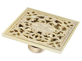 10x10cm Floor Drain Gold Copper Deodorant Floor Drain Strainer for Kitchen Bathroom HotelDeep Water V1294-YM0901-3112210046612