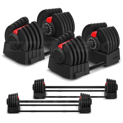 CORTEX Revolock V2 80kg Pair Set Adjustable Steel Dumbbell Barbell All-in-One V420-CSDB-DBRV240-2