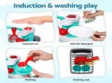 Keezi Kids Pretend Kitchen Sink and Water Playset Fishing Game Toys Play food PLAY-SINK-COMBO