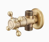 Antique Brass Faucet for Garden Hose, Fence, Bathroom & Outdoor Use Durable and Stylish Faucet V1107-113-16567-BRO-DUALOUTLETFAUCET