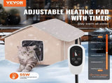 Elevated Heated Cat House, Outdoor Kitty Shelter Timer, 600D Oxford Cloth Foldable Cat Shelter V952-FWSBYMBHSNJBXCGRFV3