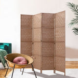 Artiss 4 Panel Room Divider Screen 163x170cm Woven Natural RD-C-8001-4P-NT