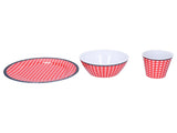 Red Grids Salad Plate Set Imitation Porcelain Fruit Snake Plate for Home Restaurant Hotel V1294-YM0901-3118210178411