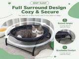 Grey Elevated Cat Hammock Bed - 45 x 42 x 23 cm Reinforced Iron Frame and Easily Removable V888-ELOSUNG55083-1