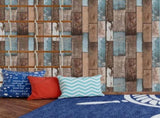 Self Adhesive Vinyl Wallpaper For Furniture Countertop Emerald green brown wood grain Pattern V1188-MS-523-004