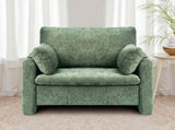 Green Accent Chair, Modern Upholstered Accent Chair with Armrests, Cloth Arm Chairs with Thick V952-BYZSYFXBY323H7UPQ001V0