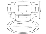 Kahuna 10 ft x 15 ft Oval Outdoor Trampoline w/ Basketball Set Reversible Rainbow & Orange Safe TRA-ZOV-1015-RBOR-BB