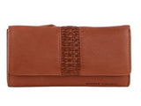 Pierre Cardin Leather Ladies Woven Design Tri-Fold Leather Wallet in Tan V563-PC3693-TAN