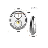 70mm Keyed Alike Heavy Duty Shielded Discus Padlock 3 Pack- Chrome Plated Security Lock for V1192-AZ-W-3204