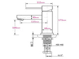 WELS Kitchen Laundry Round Basin Mixer Vanity Sink Faucet Tap Nickel Brushed Set V1233-KRD101N