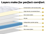 25cm Giselle Mattress Double Bed Pocket Spring Mattresses MATTRESS-E-SNOW-25-D