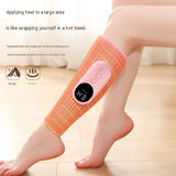 Grey Wireless Air Compression Leg Calf Massager with Heat - Rechargeable Kneading Relaxation V888-ELOSUNG56207-2