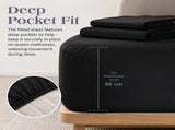 Microfiber Sheet Set 4 Piece Queen Black Deep Pocket Bed Sheets Soft Breathable Easy Care Bedding V63-957851