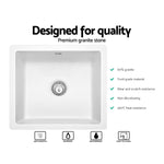 Cefito Stone Kitchen Sink 460X410MM Granite Under/Topmount Basin Bowl Laundry White SINK-STONE-4641-WH