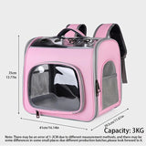 Pet Backpack Portable Transparent Foldable Comfort Design Hands-Free Travel for Cats Small V1232-GGBB001