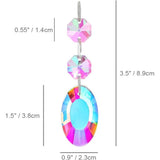 25PCS Chandelier Crystals Prism Replacement Suncatchers,38mm Rounded Pear Shape Crystals V1369-AZ3-W-12489