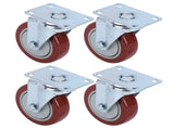 4PCS Heavy Caster 360&deg Rotation Plate PU Universal Wheel for Furniture Shopping Cart4in 242lb Single V1294-YM0901-3114210082812