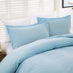 100% cotton Premium Doona Duvet Quilt Cover Set with Soft Pillowcases - Aqua-King V745-AQ023418K3