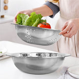 Stainless Steel Colander Strainer Set 3 in 1 Food Grater Cheese Grater Mixing Bowl with Container V1366-AZ2-W-11931