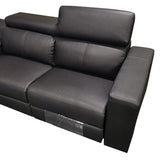 Washington Genuine Leather 6 Seater Corner Sofa With 2 Electric Recliners And Reversible Console V43-SOF-WSHTN-BL