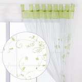 Sheer Curtains Floral Voile Embroidery Tab Top Window Panels For Bedroom Living ROom Decoration 2 V1188-MS-227-1078