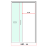 40mm Adjustable Contemporary Corner Sliding Chrome Shower Screen 116x80cm V63-848651