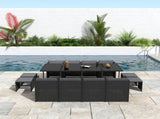 Bali 13PC Outdoor Dining Set-Black V264-OTF-502S-BLK